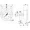 Rohrfedermanometer Type 1414C Anschluss rückseitig Messing Vorflansch